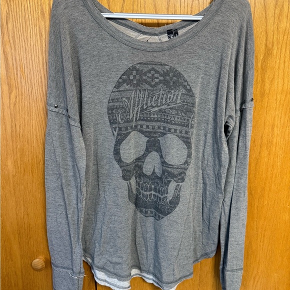 Affliction Tops - Affliction Black Premium Gray Long Sleeve